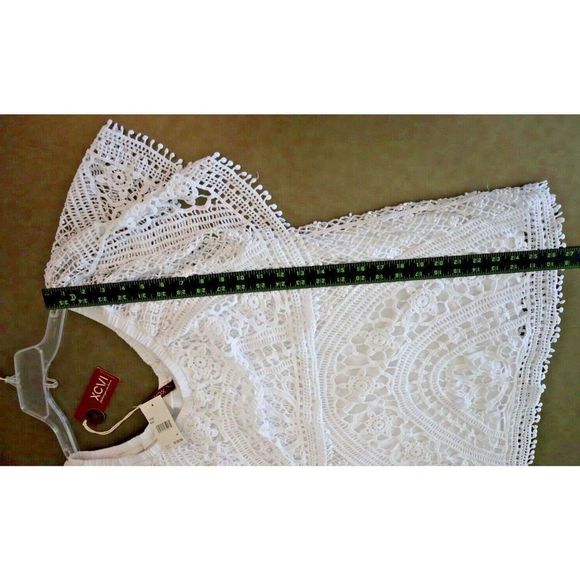 XCVI 14183 Women's Sz Medium White Signy Drapey Crochet Top Blouse $128 - Picture 15 of 16